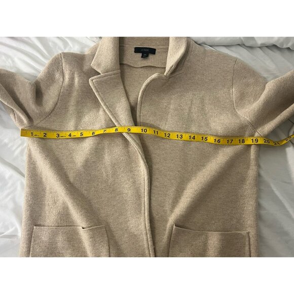 J. Crew Tan Beige Merino Wool Blend Open Blazer Size XS Pockets - Picture 13 of 14
